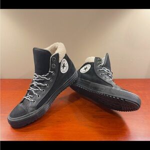 Converse All Star Chuck Taylor High Tops Sherpa Lined Mens 11 Black